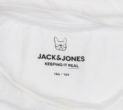 Boys UK Size 14 Years JACK & JONES White Basic T-Shirt