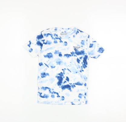Reebok Boys Blue Tie Dye Short Sleeve Crew Neck T-Shirt 3-4 Years