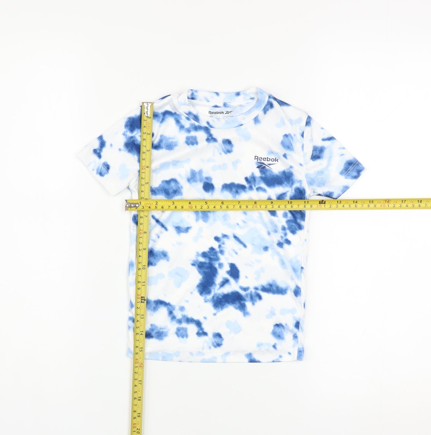 Reebok Boys Blue Tie Dye Short Sleeve Crew Neck T-Shirt 3-4 Years