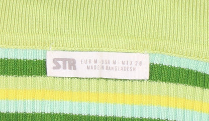 Womens UK Size 12 STR Multicoloured Cropped T-Shirt