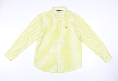 U.S. Polo Assn. Men's Yellow Striped Tailored Fit Cotton XL Shirt