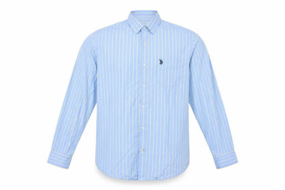 U.S. Polo Assn. Men’s Blue Striped Cotton Button-Up Shirt XL Tailored Fit