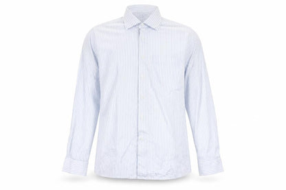 Louis Philippe Men's Blue Striped Classic Fit Cotton Shirt Size 42