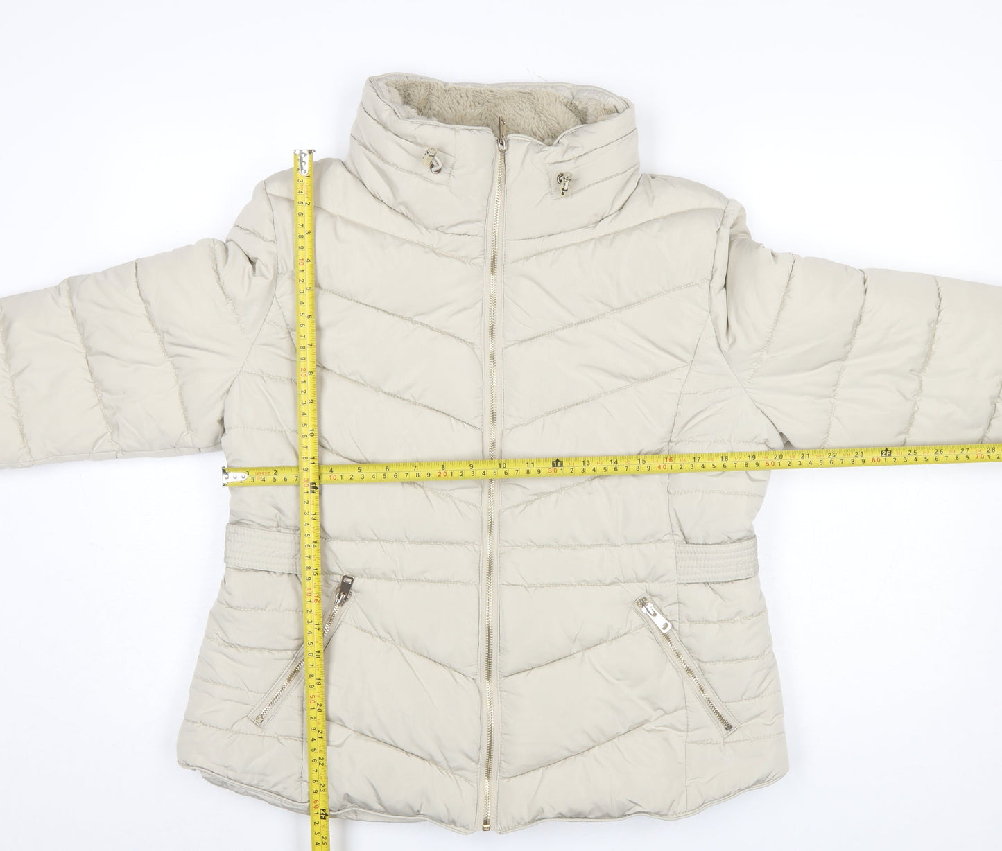 Womens UK Size L Primark Beige Puffer Jacket