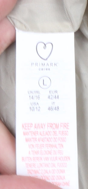 Womens UK Size L Primark Beige Puffer Jacket