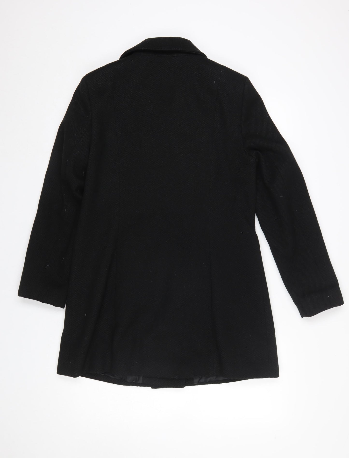 Womens UK Size 10 F&F Black Overcoat
