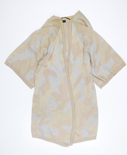 Selected Femme Womens Beige Camouflage Knit Cardigan M Relaxed Fit