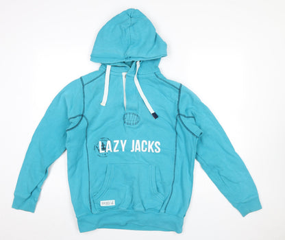 Mens UK Size XS Lazy Jacks Blue Pullover Hoodie