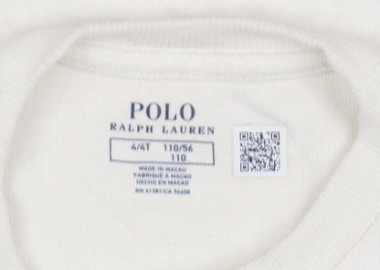Boys UK Size 4 Years Ralph Lauren White Basic T-Shirt