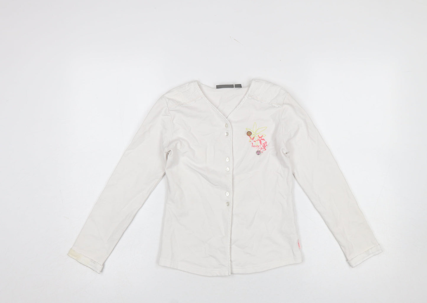 Girls UK Size 9-10 Years Mexx White Basic Button-Up