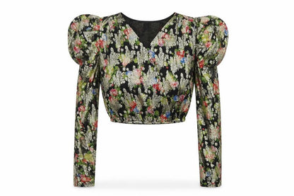 Womens UK Size 10 River Island Multicoloured Cropped Blouse