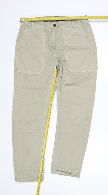 Mens UK Size 34 River Island Regular Fit Straight Beige Jeans