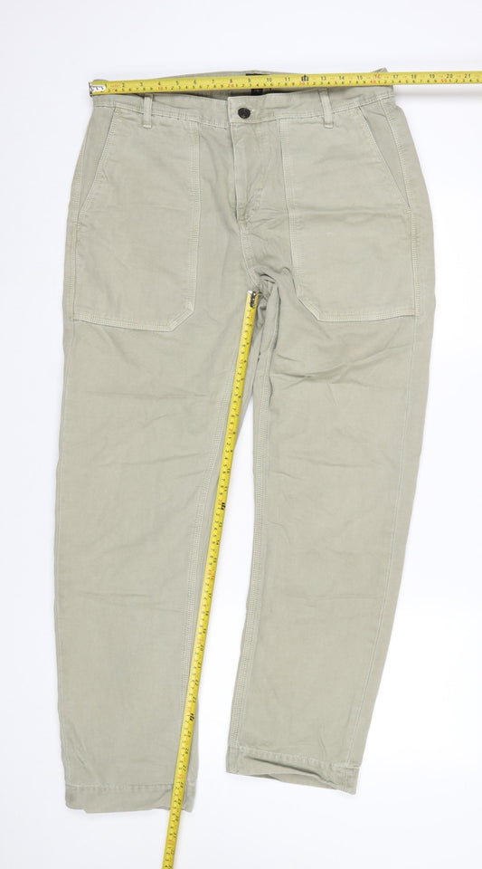 Mens UK Size 34 River Island Regular Fit Straight Beige Jeans