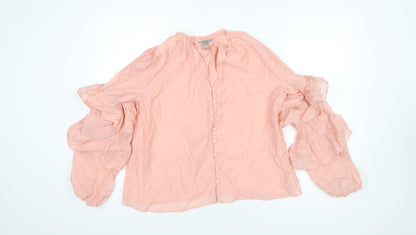 Womens UK Size 8 River Island Pink Tunic Blouse