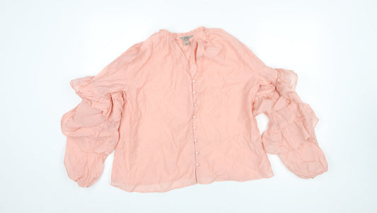 Womens UK Size 8 River Island Pink Tunic Blouse