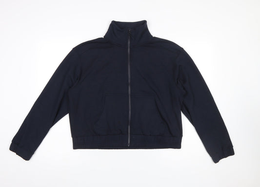 Womens UK Size M F&F Black Full Zip Sweatshirt