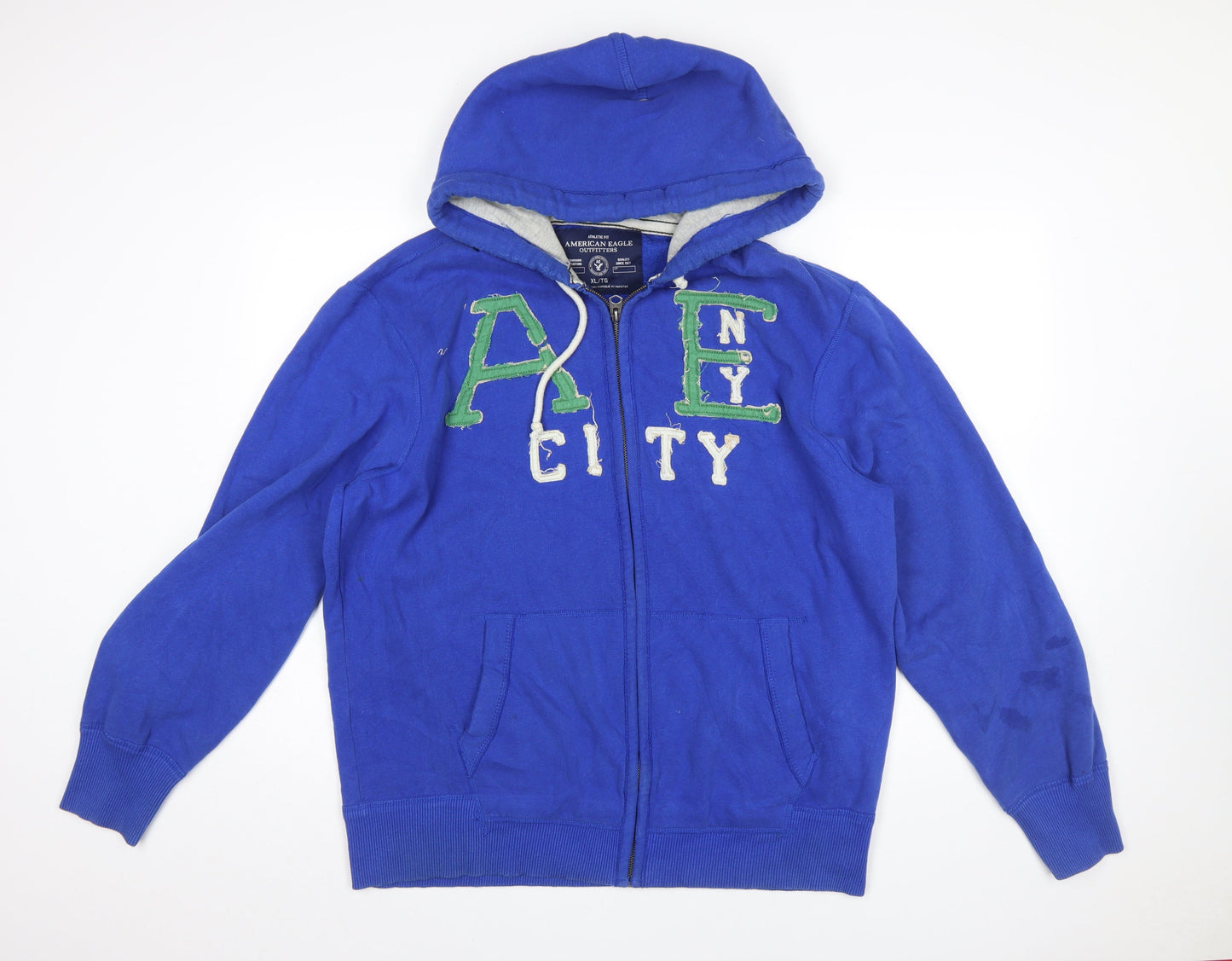 Mens UK Size XL American Eagle Outfitters Blue Full Zip Hoodie
