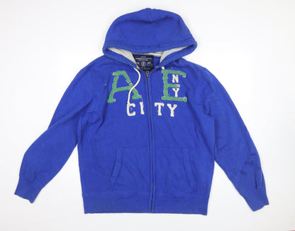 Mens UK Size XL American Eagle Outfitters Blue Full Zip Hoodie