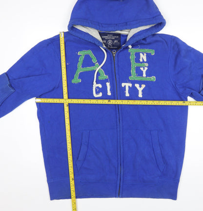 Mens UK Size XL American Eagle Outfitters Blue Full Zip Hoodie