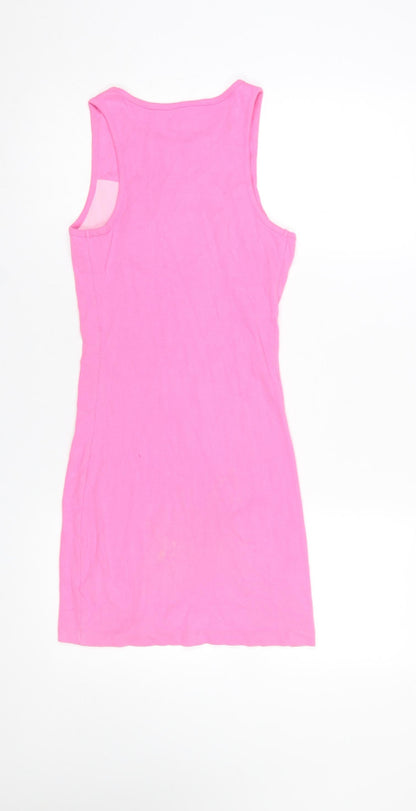 Primark Girls Pink Disney Stitch Tank Dress 12-13 Years Sleeveless Cotton