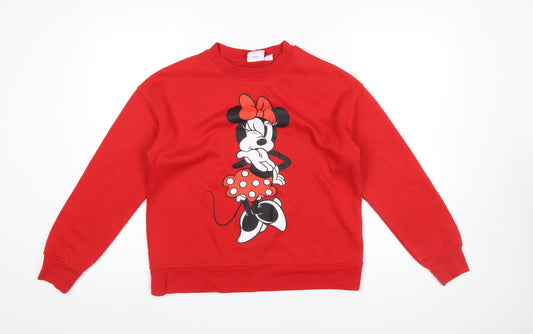 Womens UK Size XS Disney Red Pullover Sweatshirt