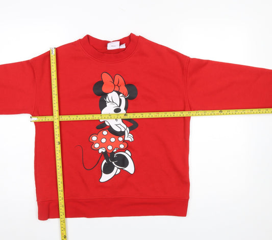 Womens UK Size XS Disney Red Pullover Sweatshirt