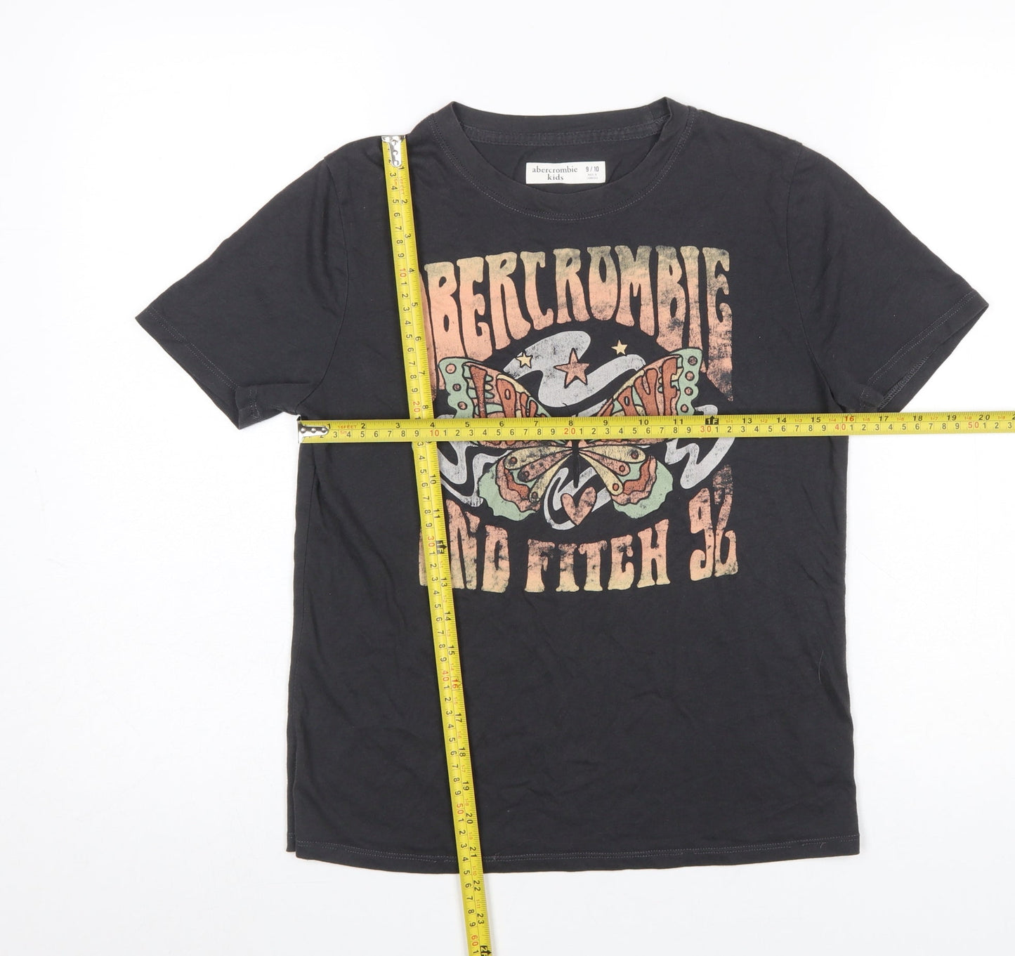 Boys UK Size 9-10 Years abercrombie kids Black Basic T-Shirt