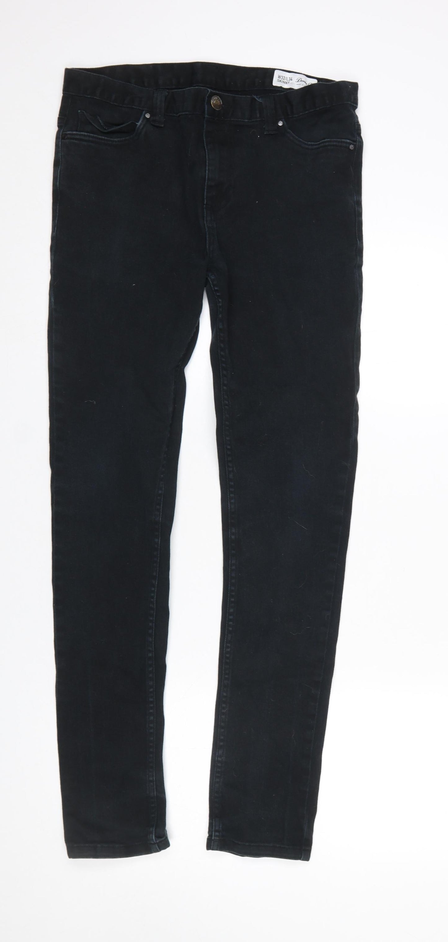Mens UK Size M Denim Co. Slim Fit Skinny Black Jeans