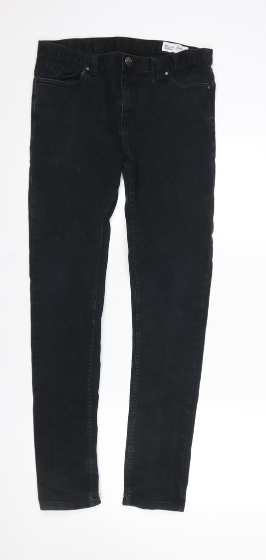Mens UK Size M Denim Co. Slim Fit Skinny Black Jeans