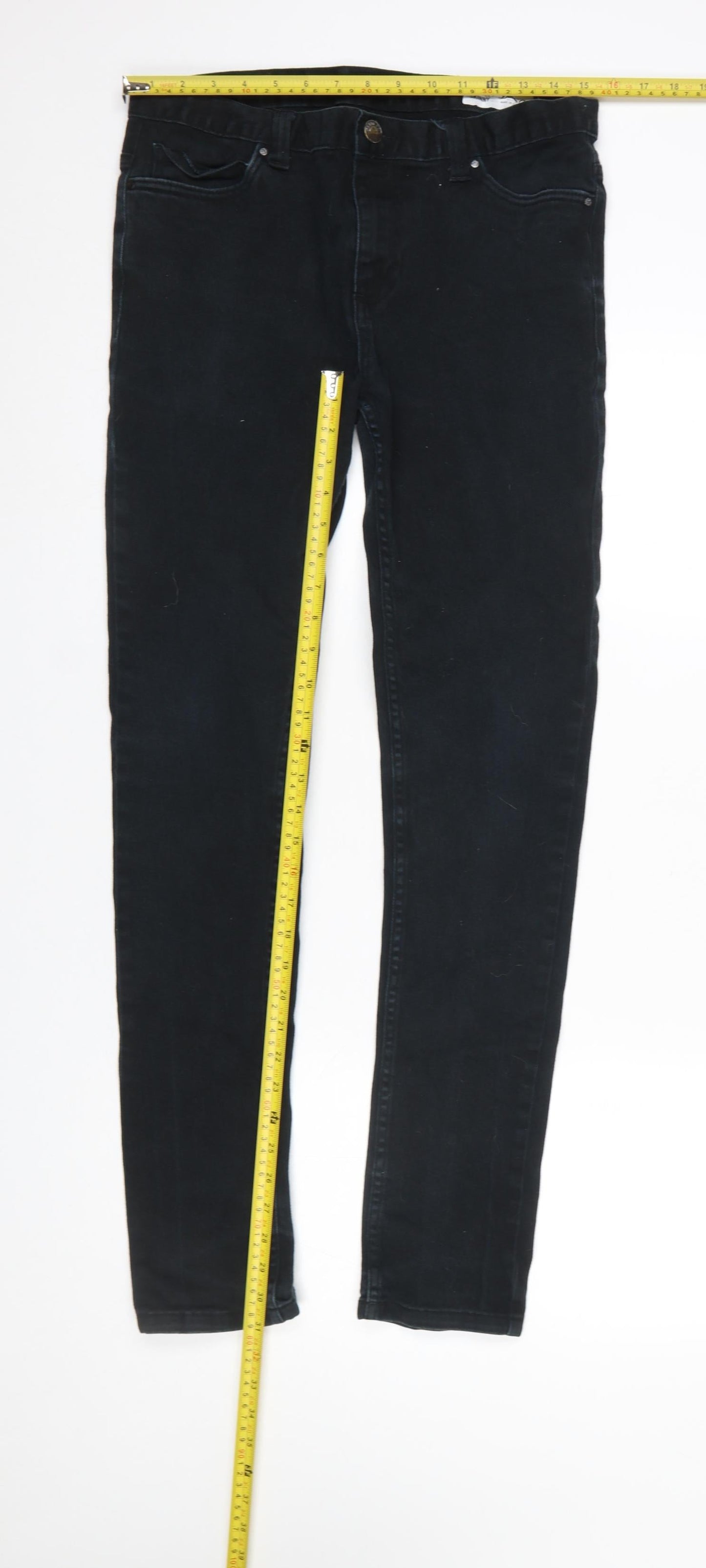 Mens UK Size M Denim Co. Slim Fit Skinny Black Jeans