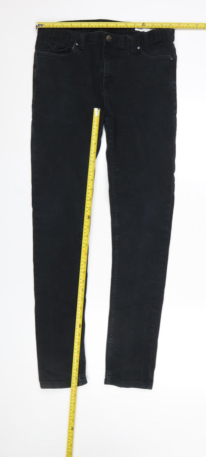 Mens UK Size M Denim Co. Slim Fit Skinny Black Jeans