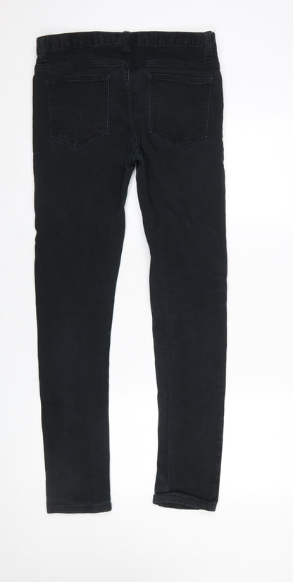 Mens UK Size M Denim Co. Slim Fit Skinny Black Jeans