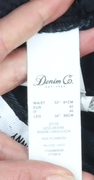 Mens UK Size M Denim Co. Slim Fit Skinny Black Jeans