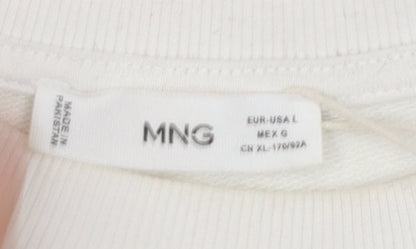 Womens UK Size L MNG Ivory Pullover Sweatshirt
