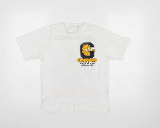 Girls UK Size 11-12 Years Zara White Basic T-Shirt