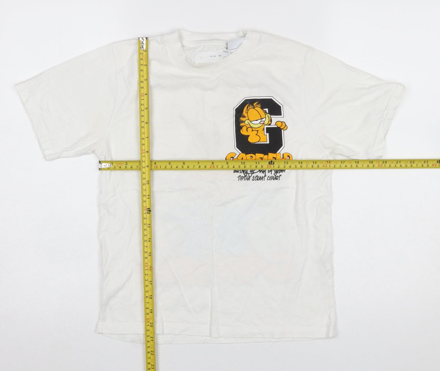 Girls UK Size 11-12 Years Zara White Basic T-Shirt