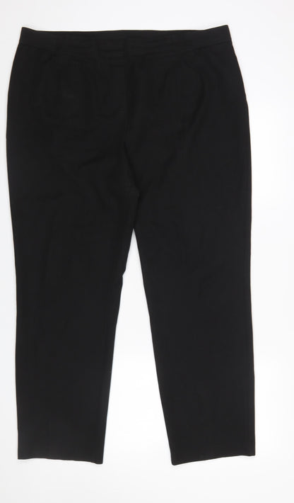 Gallery Women’s Black Classic Straight Leg Stretch Trousers UK 18