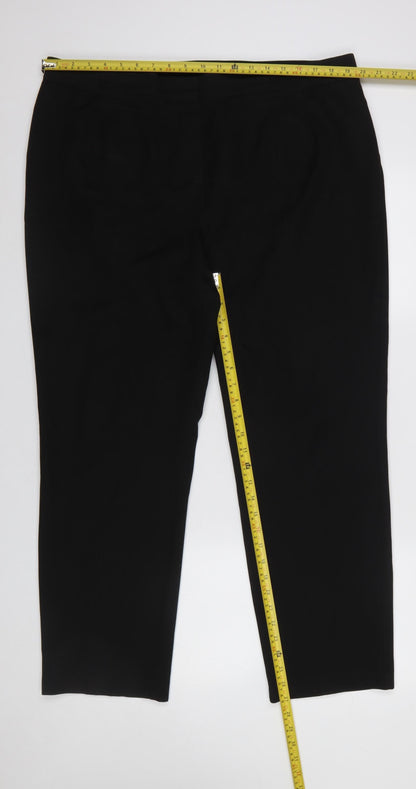 Gallery Women’s Black Classic Straight Leg Stretch Trousers UK 18