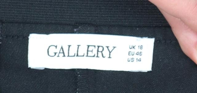 Gallery Women’s Black Classic Straight Leg Stretch Trousers UK 18