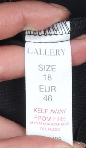 Gallery Women’s Black Classic Straight Leg Stretch Trousers UK 18