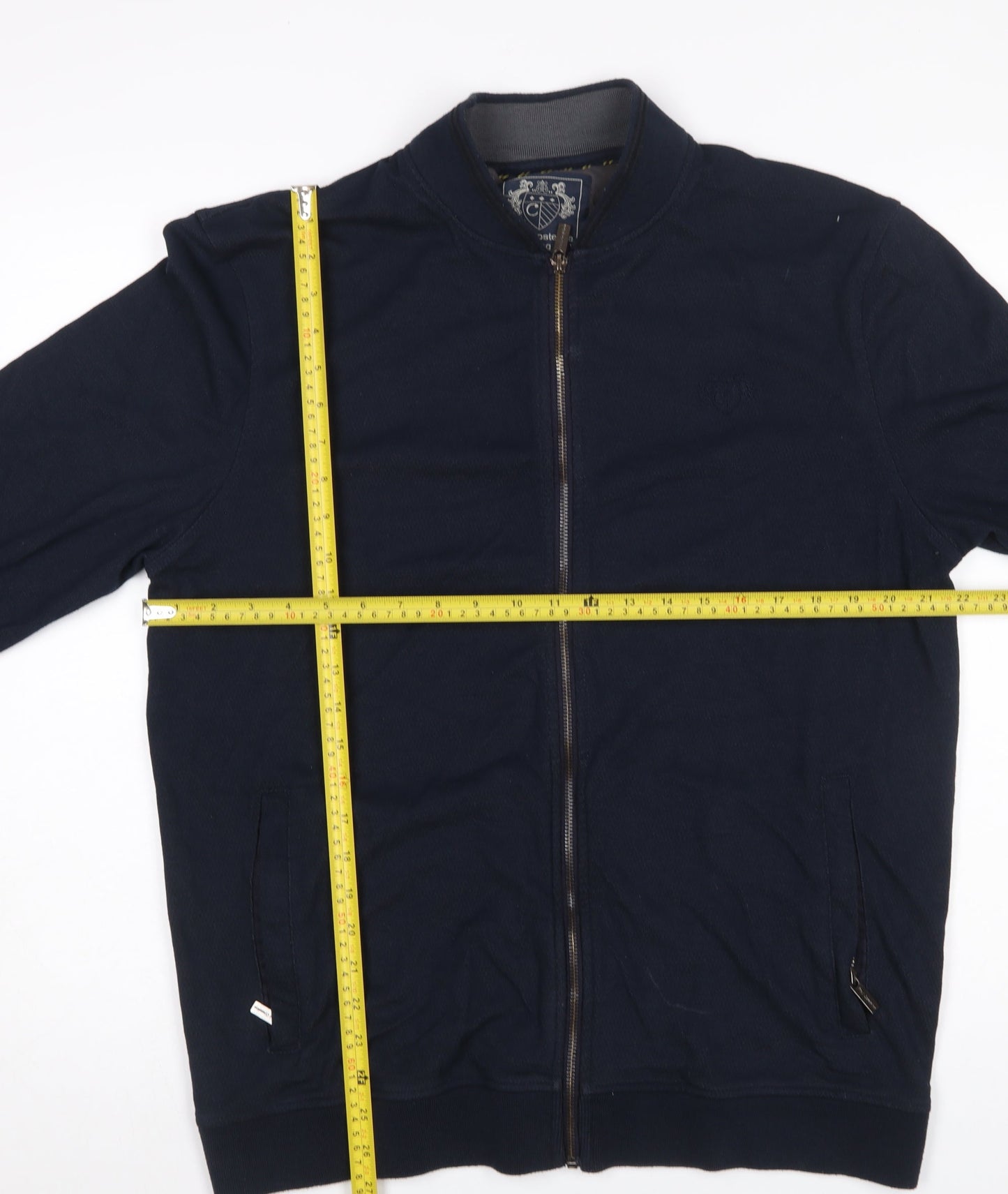 Mens UK Size XL Paul Costelloe Living Blue Full Zip Sweatshirt