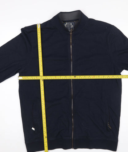 Mens UK Size XL Paul Costelloe Living Blue Full Zip Sweatshirt