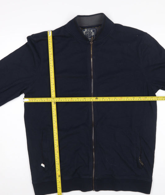 Mens UK Size XL Paul Costelloe Living Blue Full Zip Sweatshirt