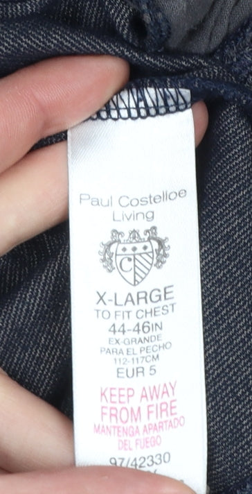 Mens UK Size XL Paul Costelloe Living Blue Full Zip Sweatshirt