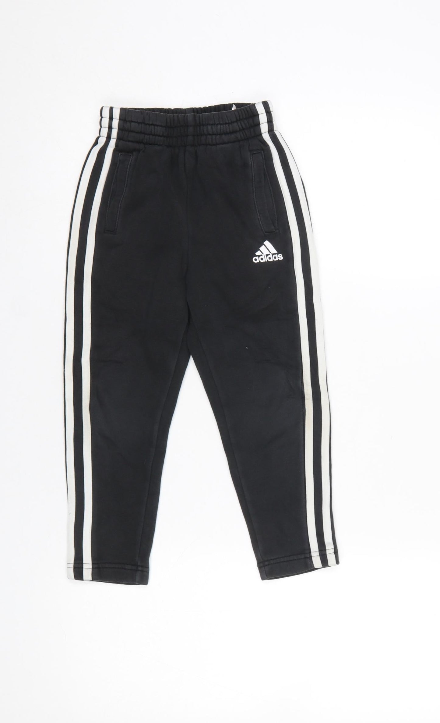 Boys UK Size 5-6 Years adidas Regular Fit Jogger Black Trousers