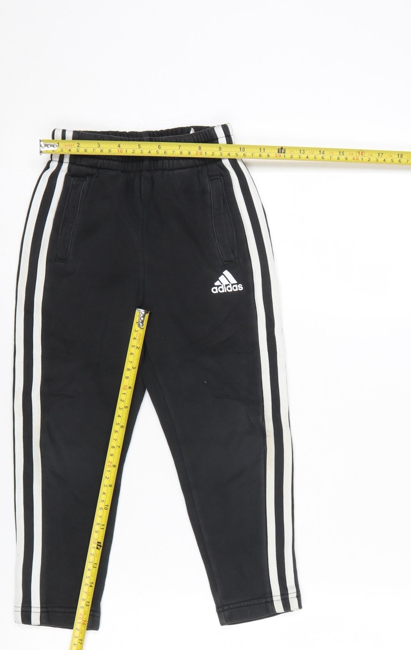 Boys UK Size 5-6 Years adidas Regular Fit Jogger Black Trousers
