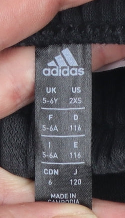 Boys UK Size 5-6 Years adidas Regular Fit Jogger Black Trousers