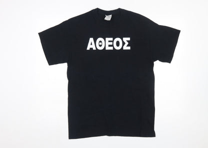 Mens UK Size M Gildan Black  T-Shirt