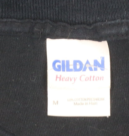 Mens UK Size M Gildan Black  T-Shirt