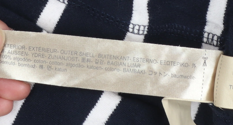 Womens UK Size 10 Massimo Dutti Blue Basic T-Shirt